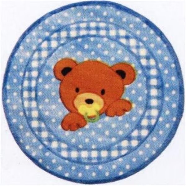 LA Rug TSC-239 39RD Supreme Collection Teddy Center Blue - 39 Inch Round, La Rug, Fun Rugs, Mfr#: TSC-239 39RD